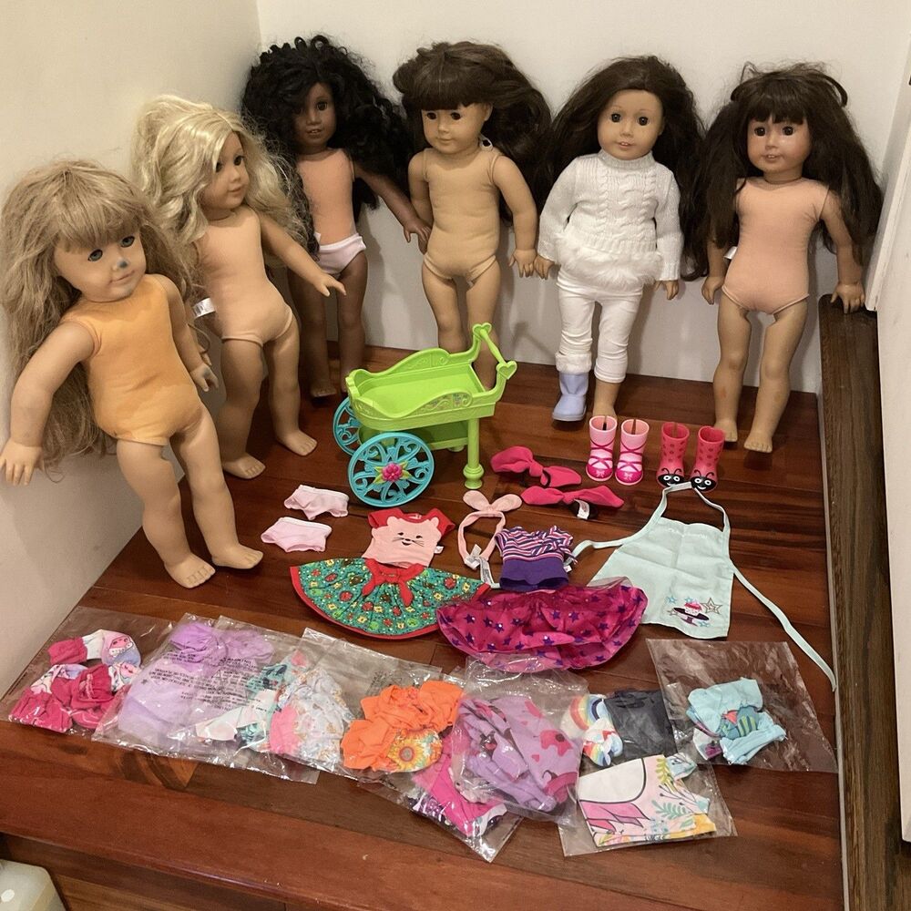Lot Of 6 American Girl Pleasant Company Dolls 4 REPAIR, RESTORATION Accessories